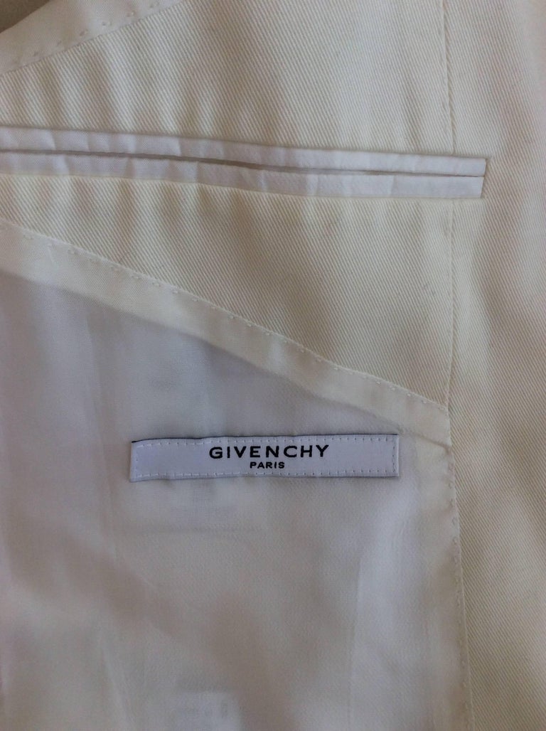 Givenchy Ivory Cotton Jacket with Deep Coral Lace Stitching Sz Fr34/Us2 ...