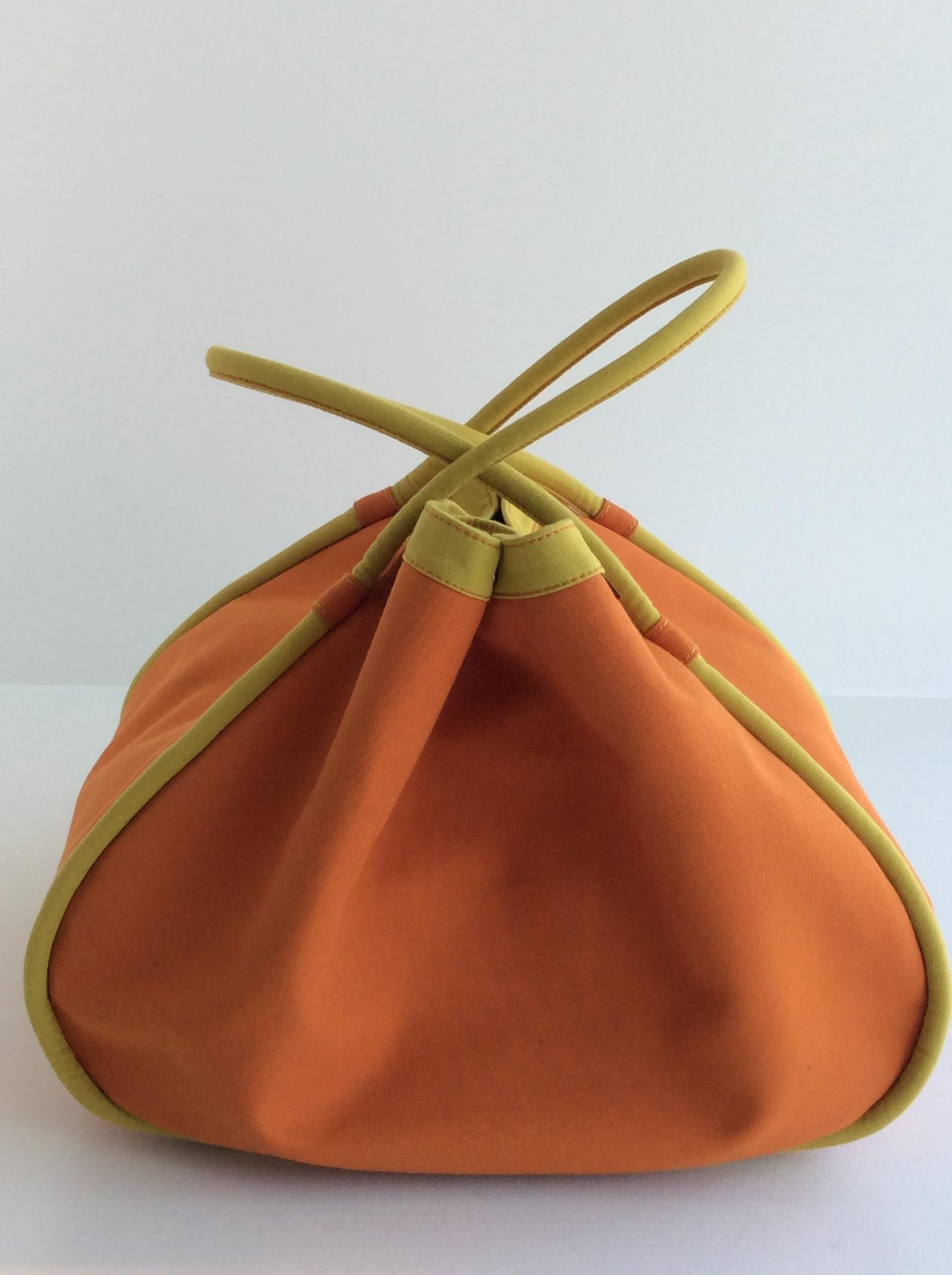Hermes Canvas Travel Bag, Hermes Orange and Daffodil 6