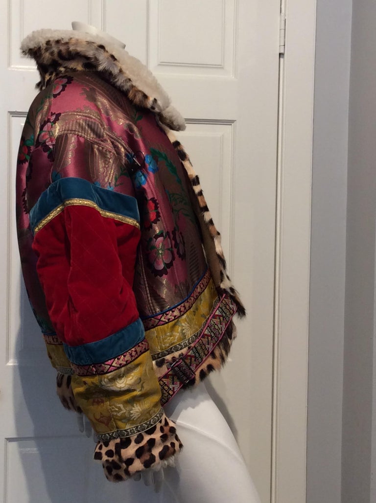 Etro Sherpa and Real Fur Patchwork Jacket For Sale at