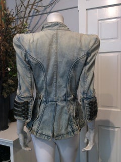 Balmain Beaded Aiguillette Military Jean Jacket