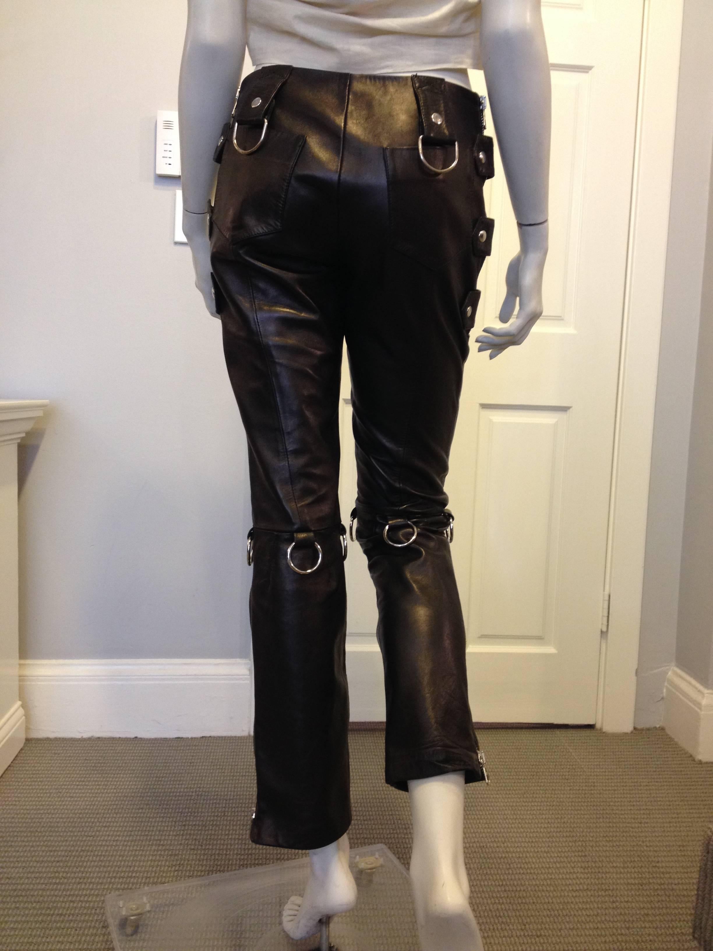 Dolce & Gabbana Black Leather Pants In Good Condition In San Francisco, CA