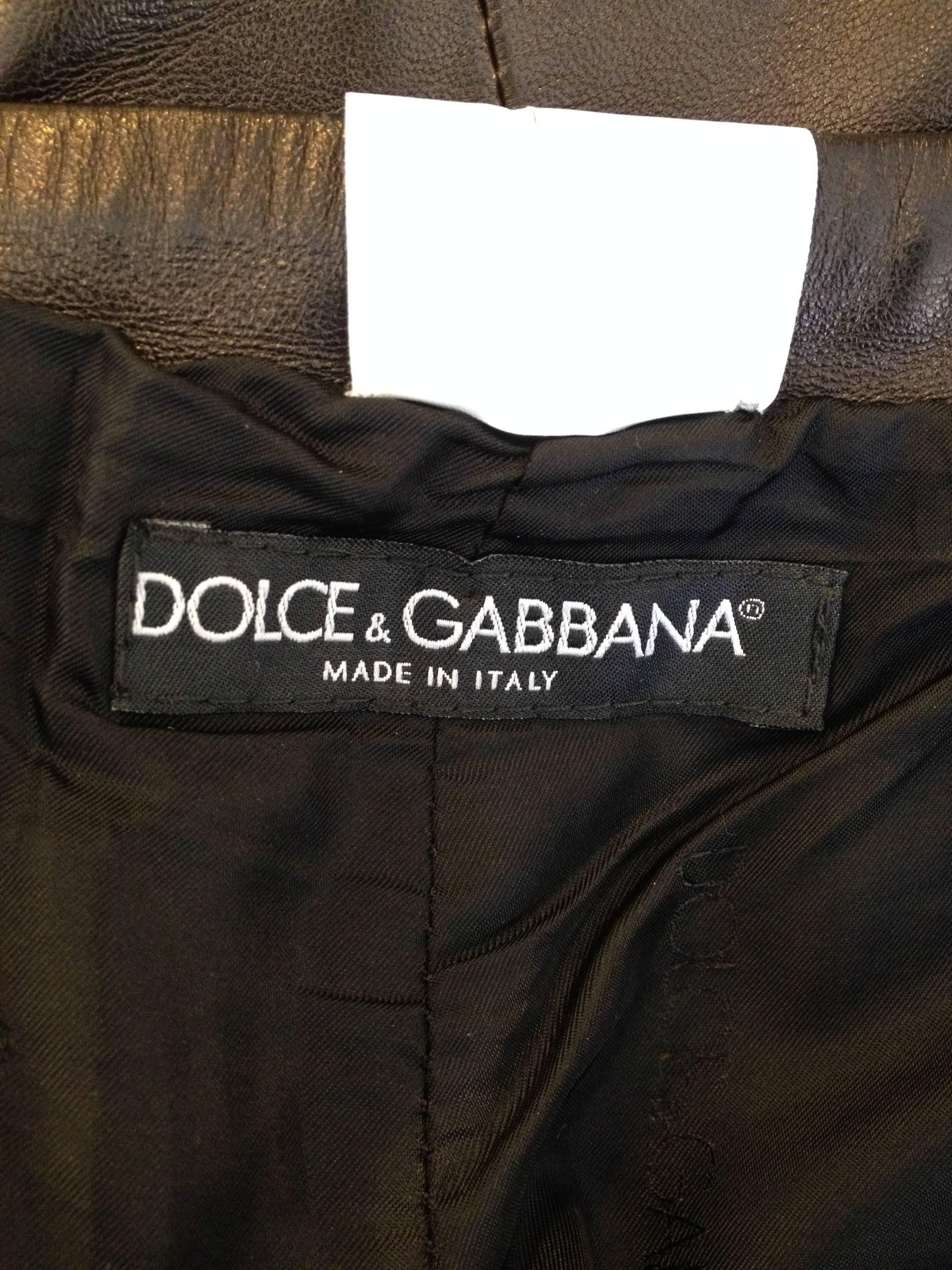 Dolce & Gabbana Black Leather Pants 6
