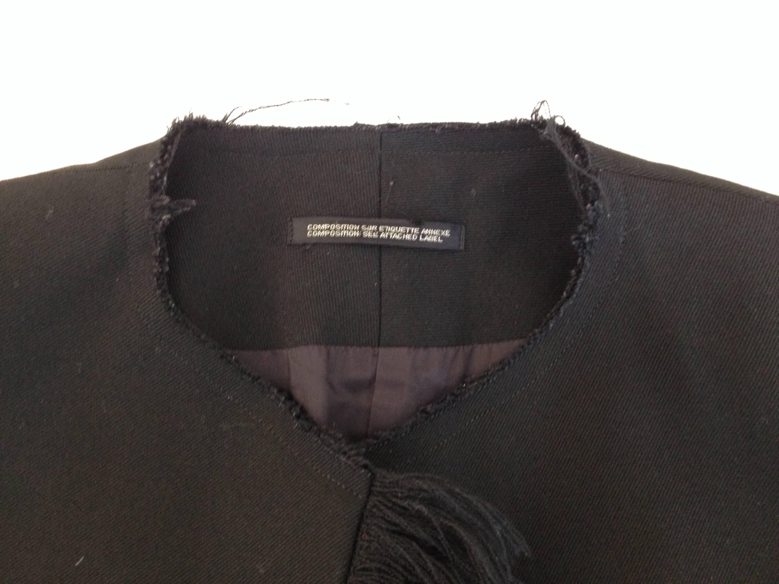 Yohji Yamamoto Black Coat with Fringe 2