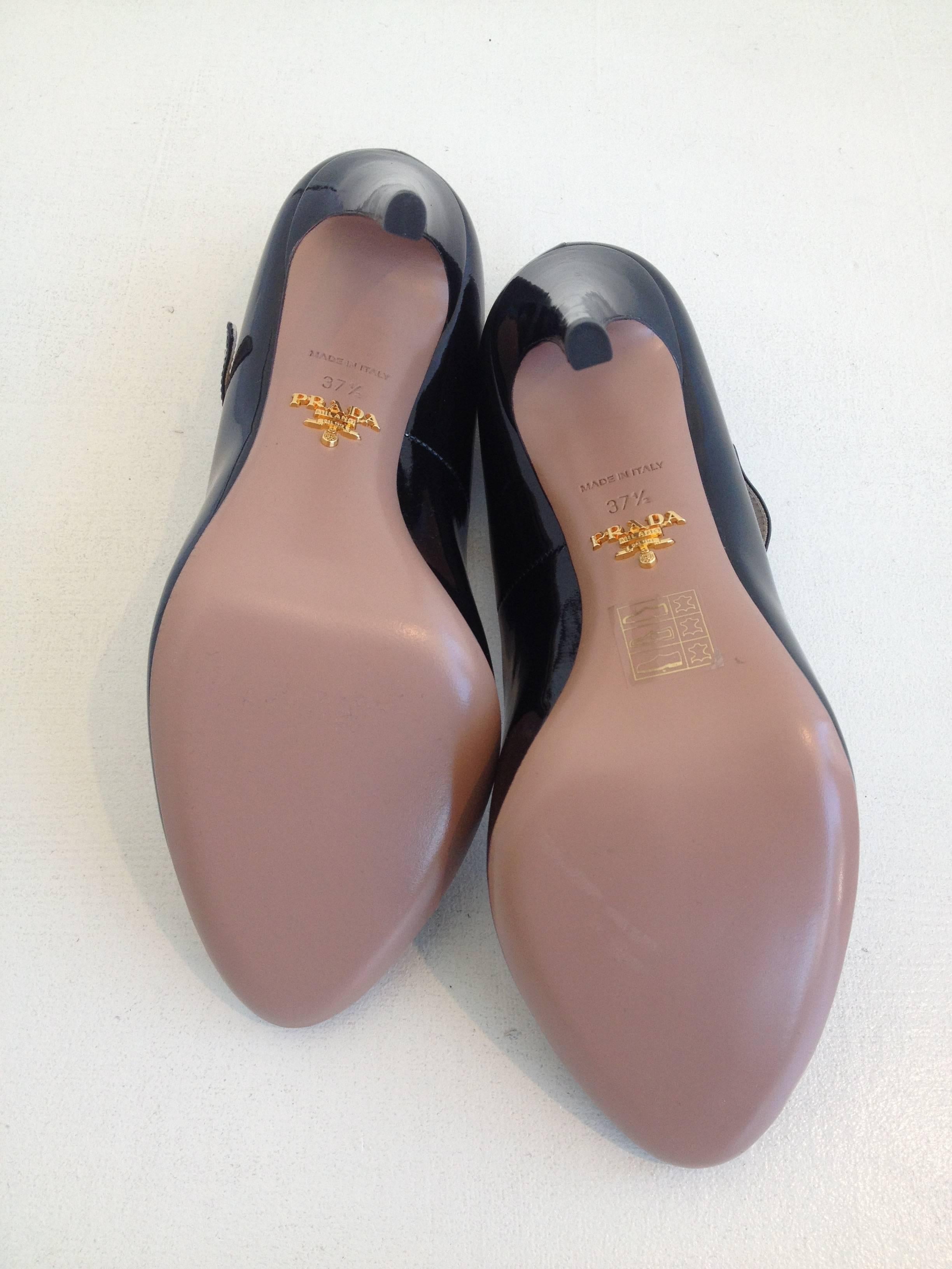 Women's Prada Black Patent Mary Jane Heels