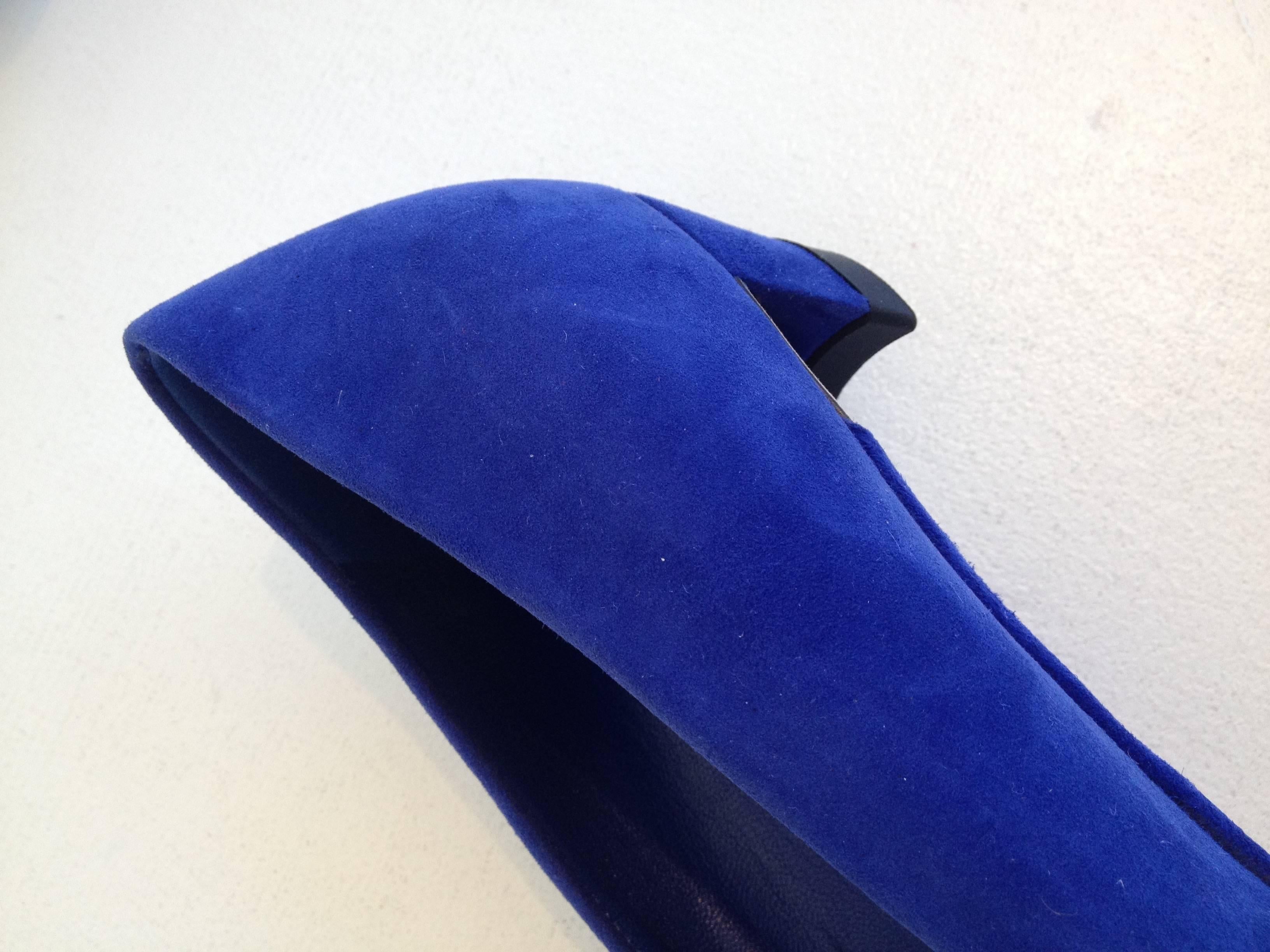 Christian Dior Blue Suede Angular Flats Size 36.5 (6) 1