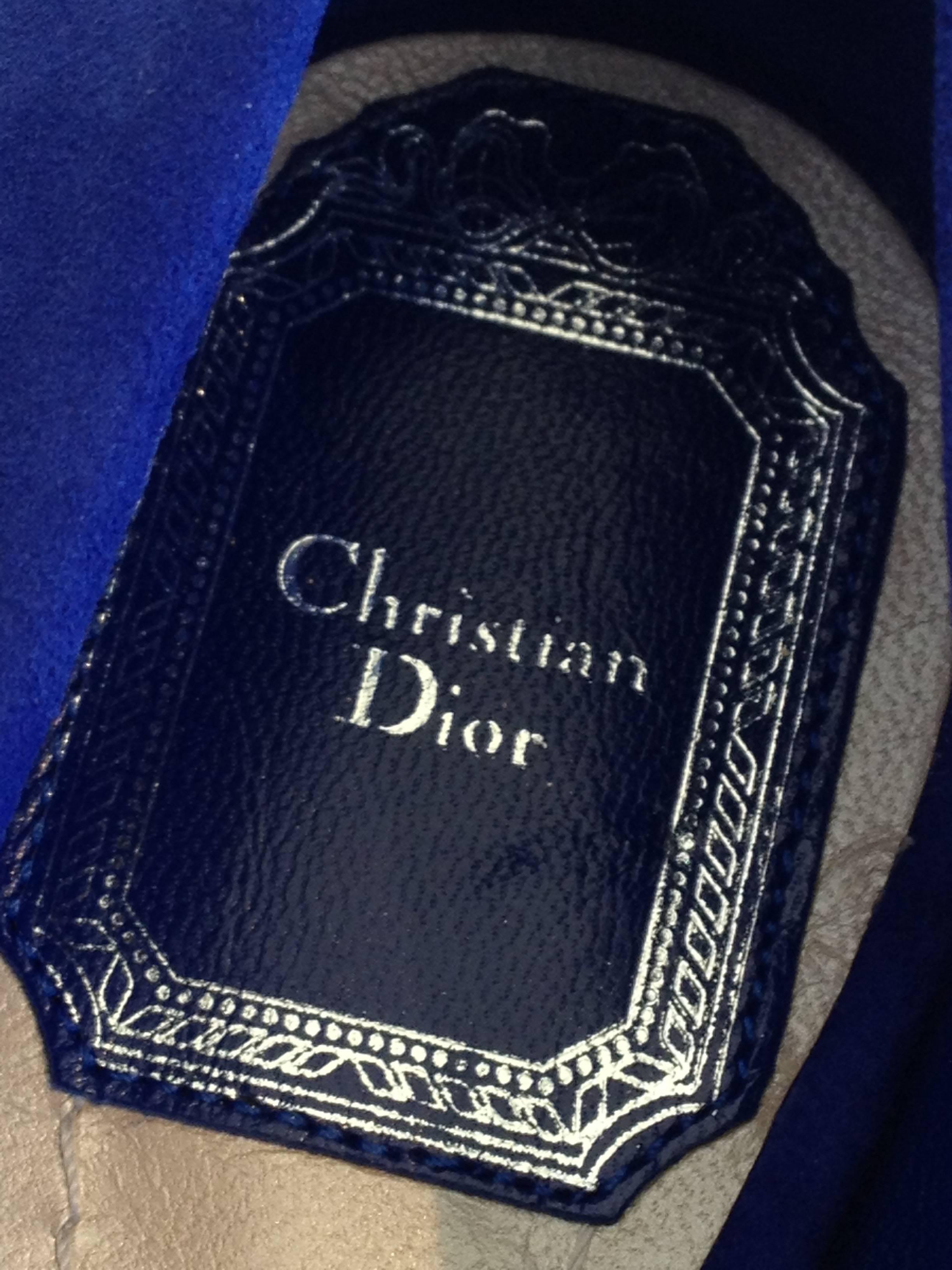 Christian Dior Blue Suede Angular Flats Size 36.5 (6) 3