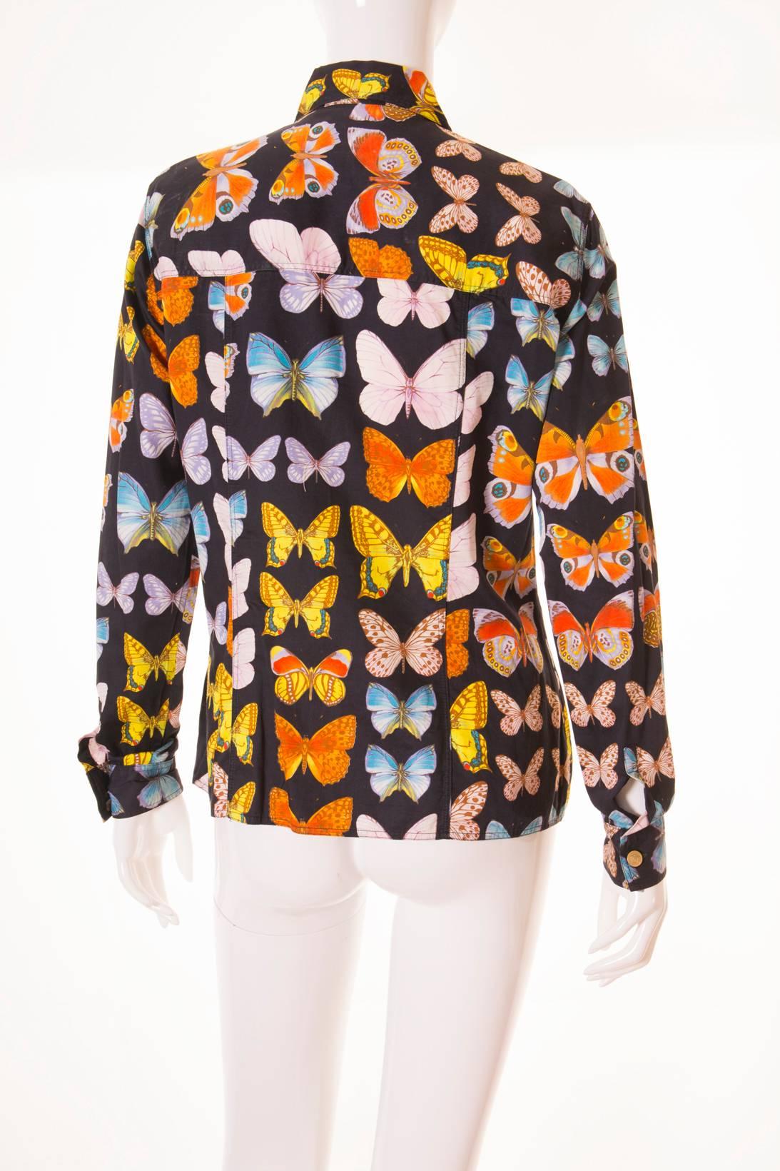 Versace Jeans Couture Butterfly Print Shirt In Excellent Condition In Brunswick West, Victoria