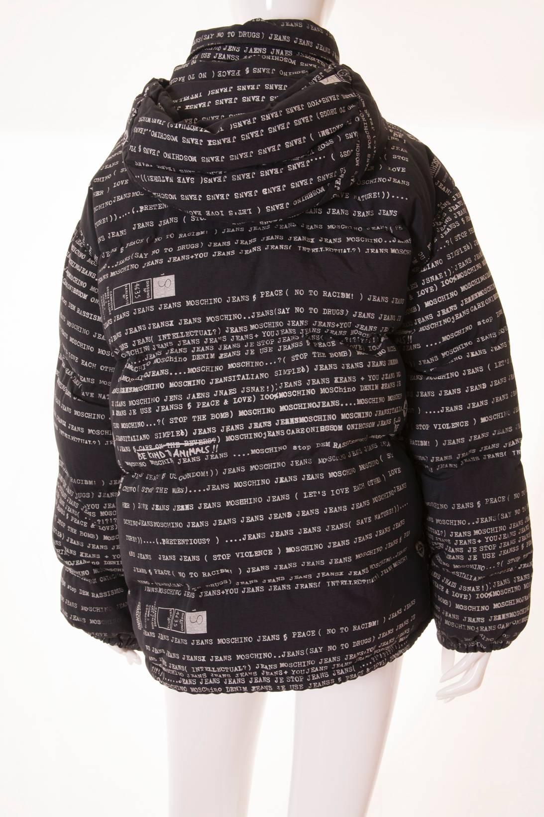 Moschino Text Print Puffer Jacket 1