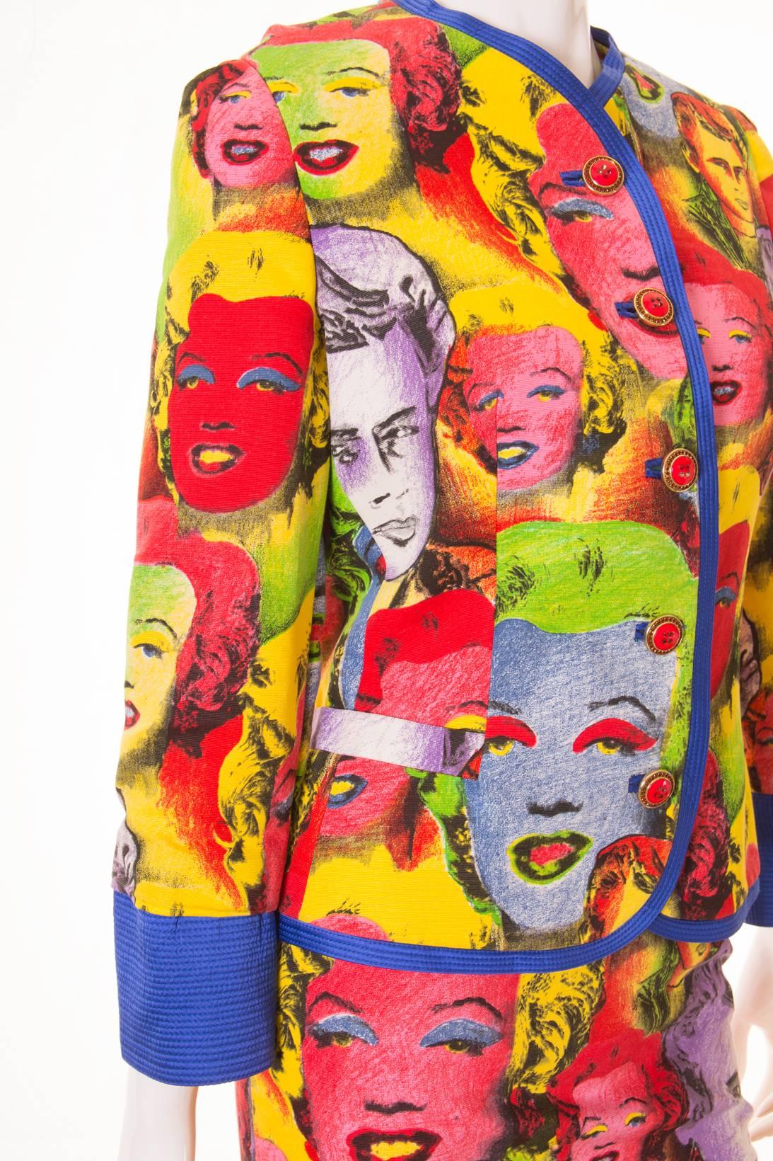 Important Gianni Versace S/S 1991 Warhol Monroe Print Suit 2