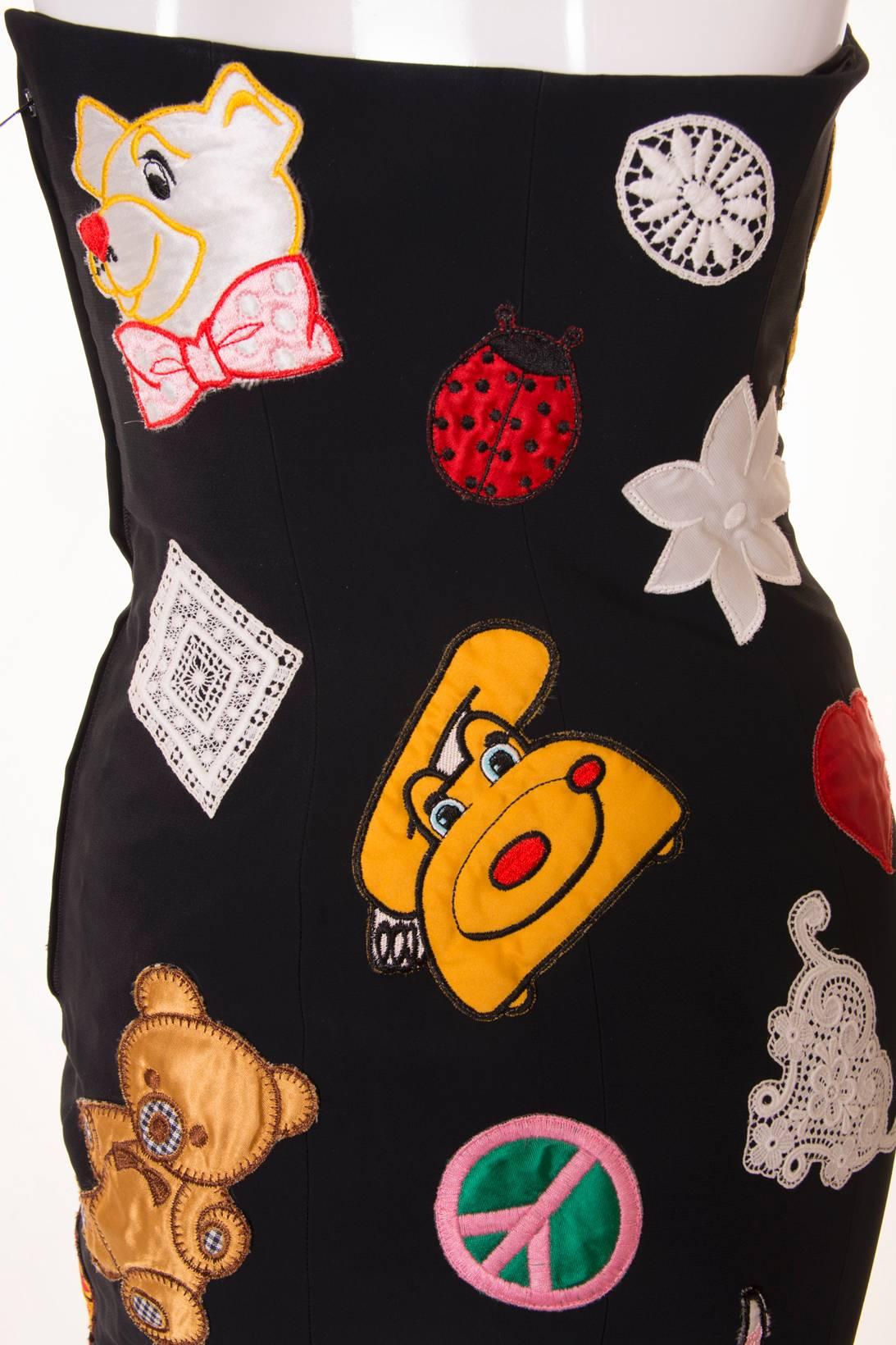 Women's Documented Franco Moschino S/S 1988 Patch Dress