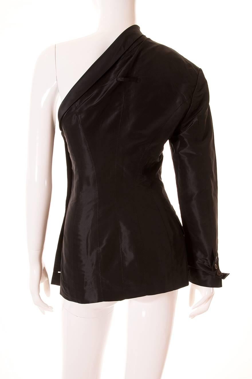 Black Jean Paul Gaultier One Shoulder Blazer