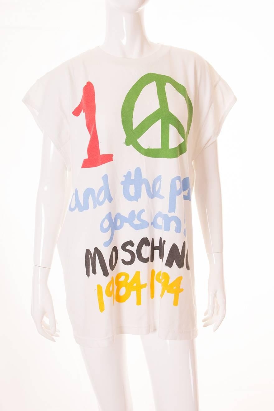 Women's Moschino 10 Year Anniversary Tshirt For Sale