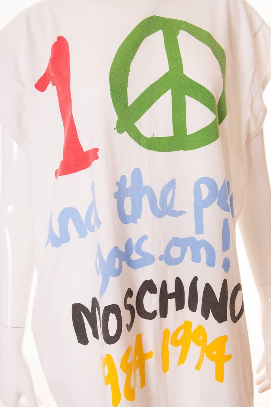 Moschino 10 Year Anniversary Tshirt For Sale 1