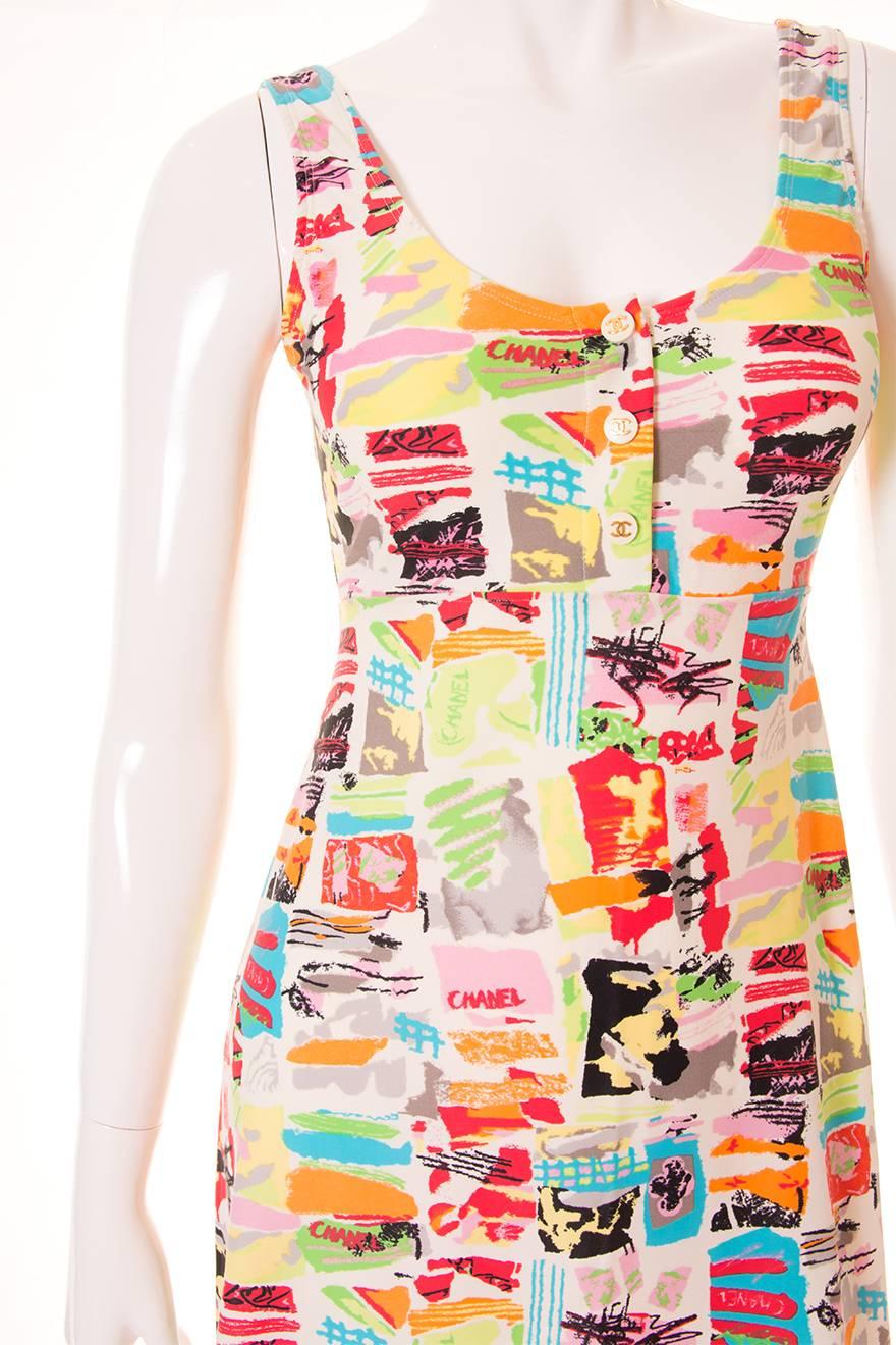 Chanel 1997 Cruise Pop Art Print Dress In Excellent Condition In Brunswick West, Victoria