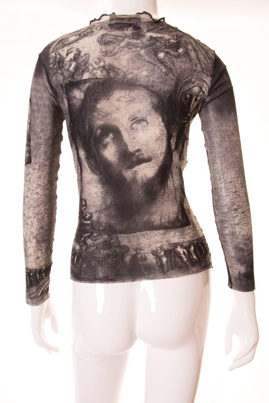 Jean Paul Gaultier Sheer Religious Art Top In Excellent Condition In Brunswick West, Victoria