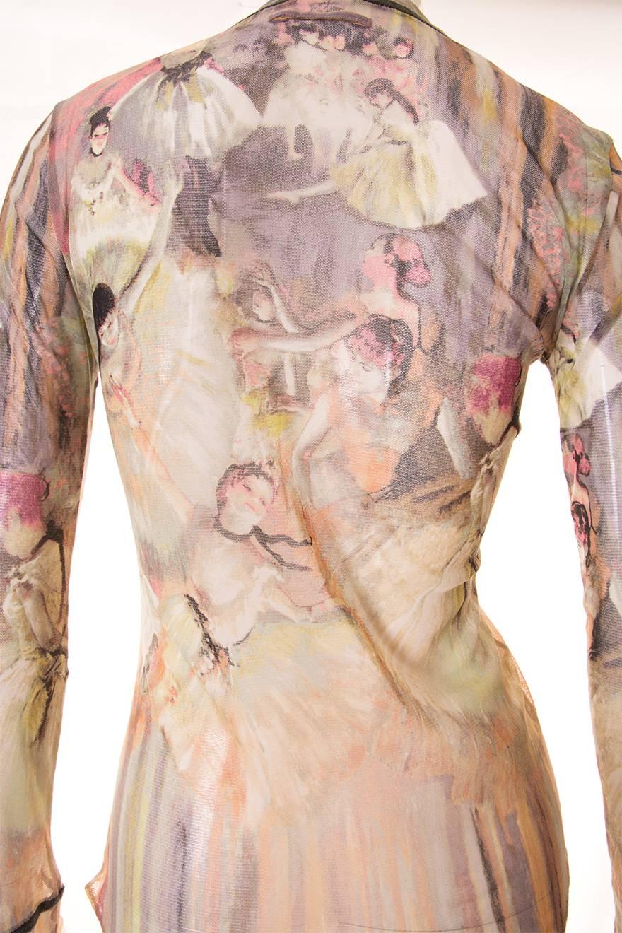 Women's Jean Paul Gaultier Degas Ballerina Print Sheer Top