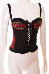 Dolce and Gabbana Tartan and Lace Bustier