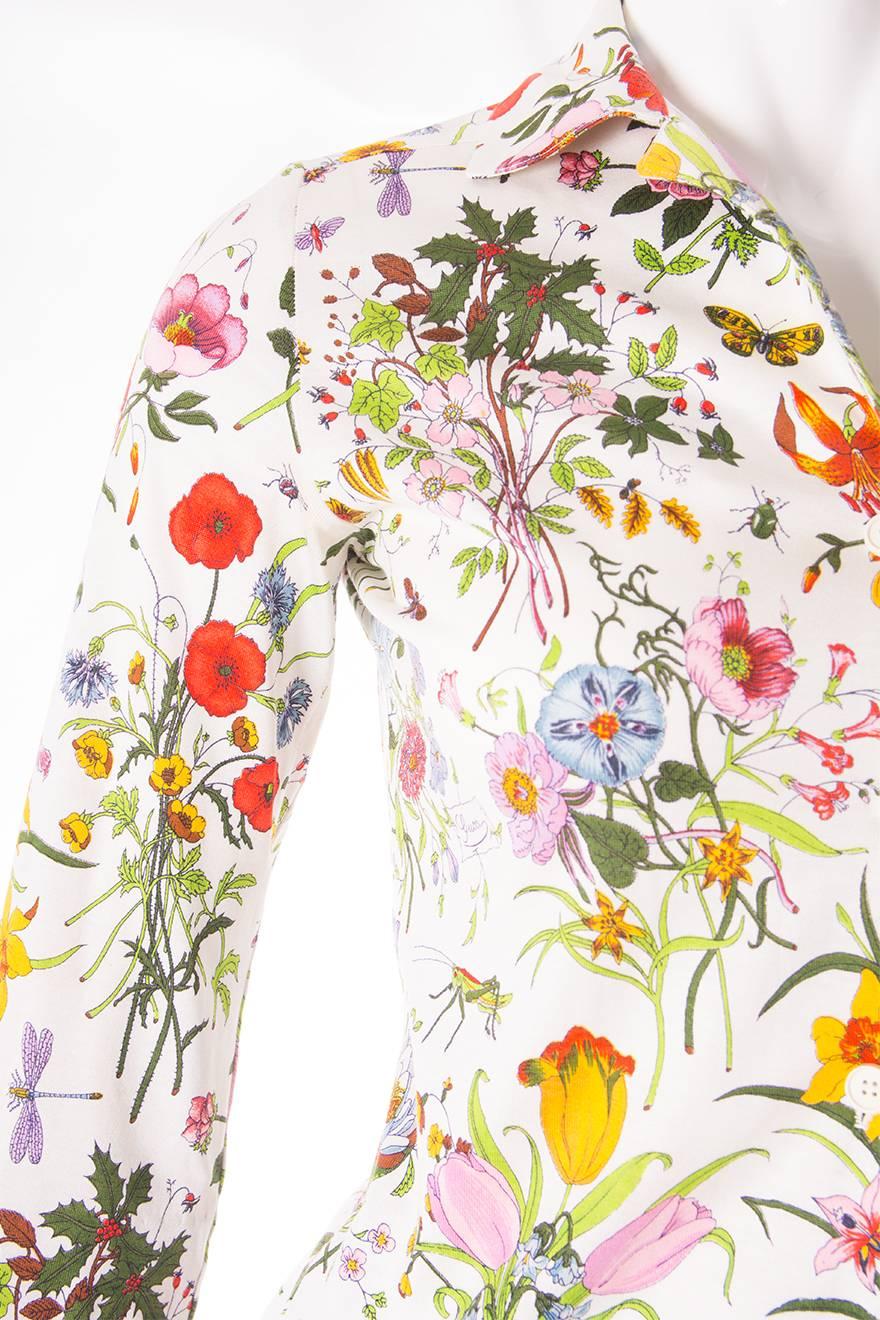 Women's Gucci V. Accornero Iconic Flora Print Shirt For Sale