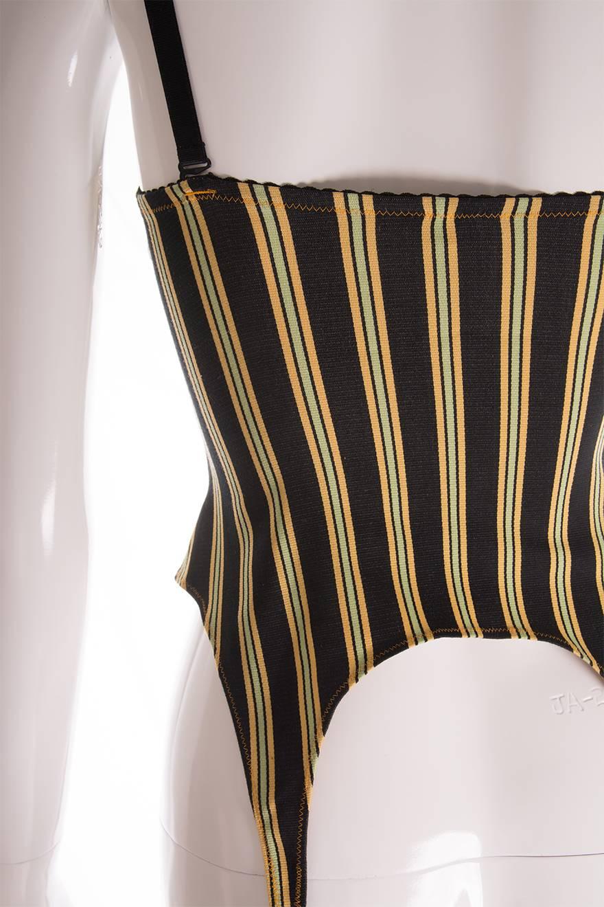 Jean Paul Gaultier Striped Lingerie Inspired Bustier Top In Excellent Condition In Brunswick West, Victoria