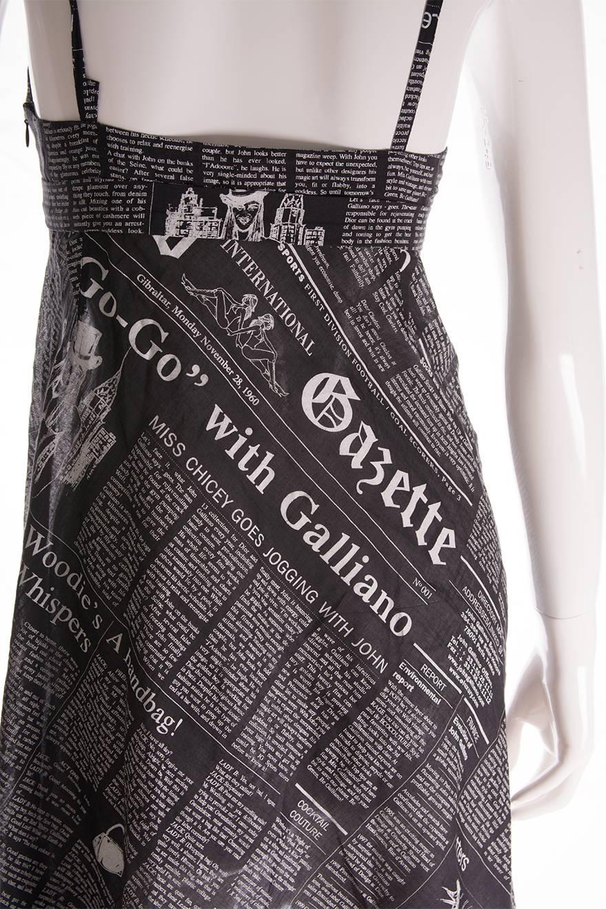 john galliano dior newspaper dress