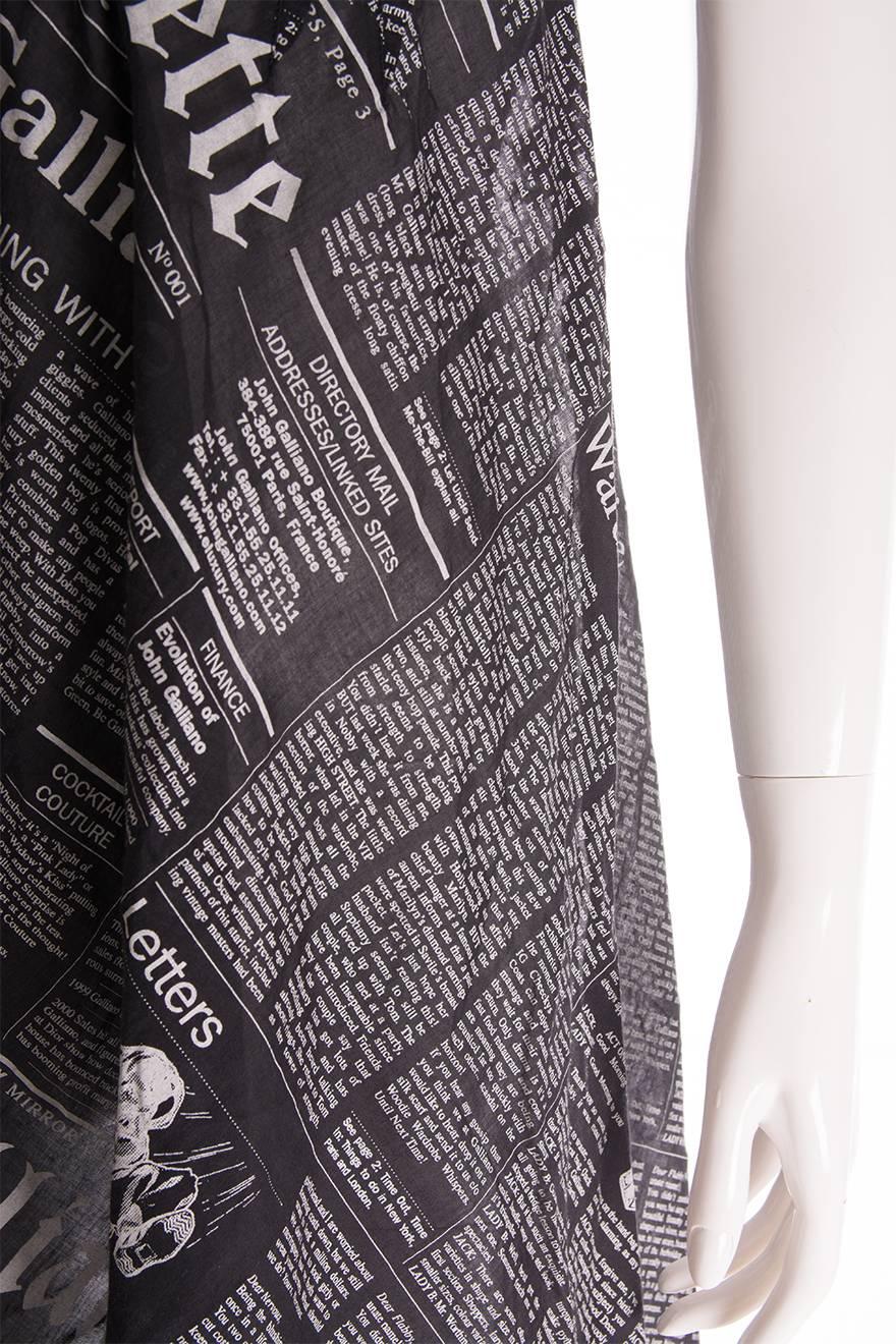 Iconic John Galliano Newspaper Print Dress In Excellent Condition In Brunswick West, Victoria