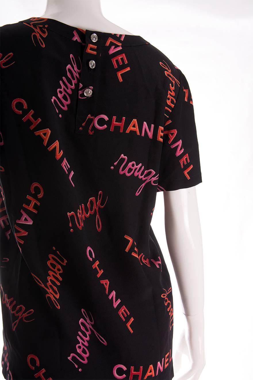 Women's Chanel 96P Rouge Print Top