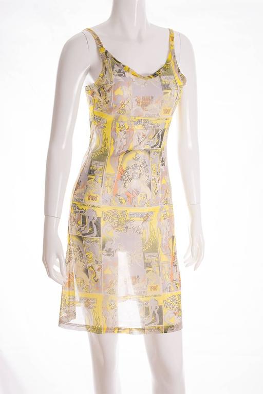 Jean Paul Gaultier 1995 “Virus Man” Comic Book Dress For Sale at 1stDibs comic book print dress