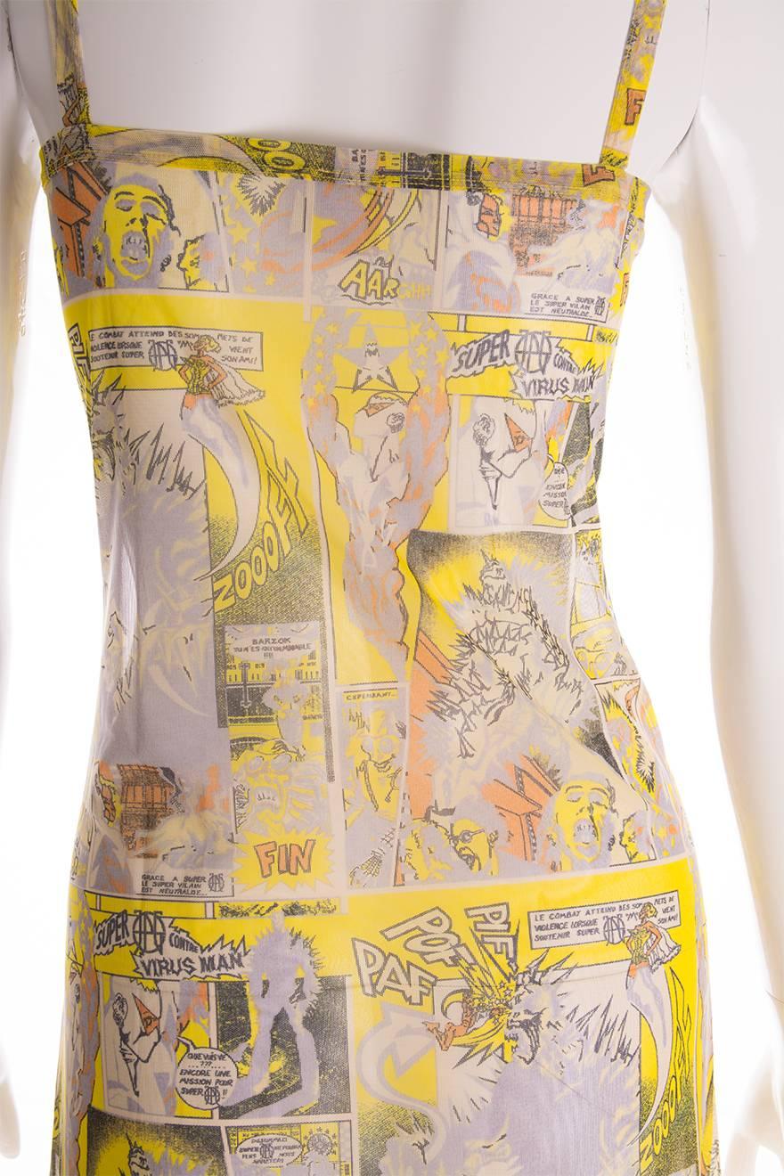 Jean Paul Gaultier 1995 “Virus Man” Comic Book Dress In Excellent Condition For Sale In Brunswick West, Victoria