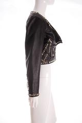 Moschino Cropped Leather Studded Jacket