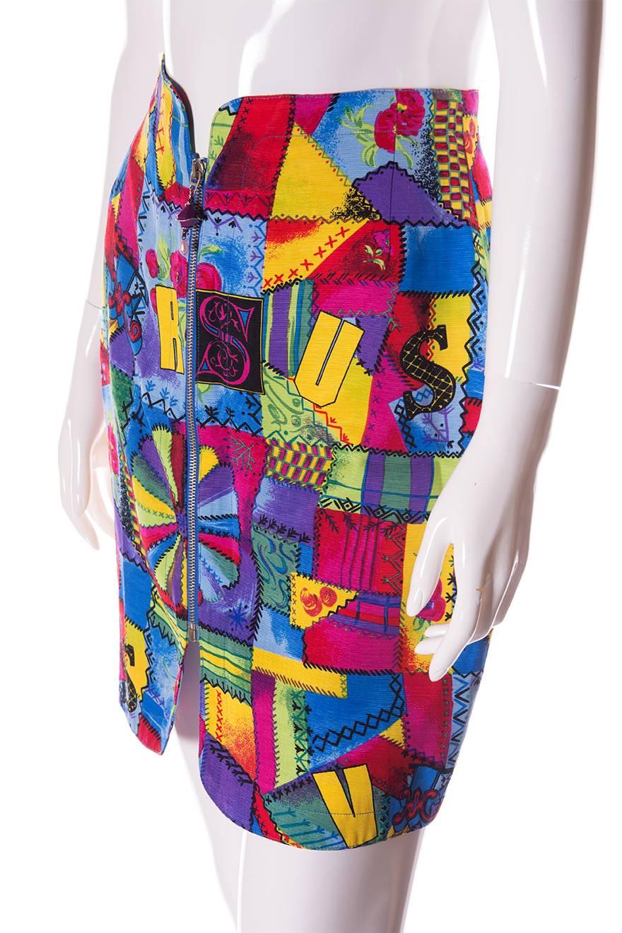 Versus Gianni Versace Pop Art Print Skirt In Excellent Condition For Sale In Brunswick West, Victoria