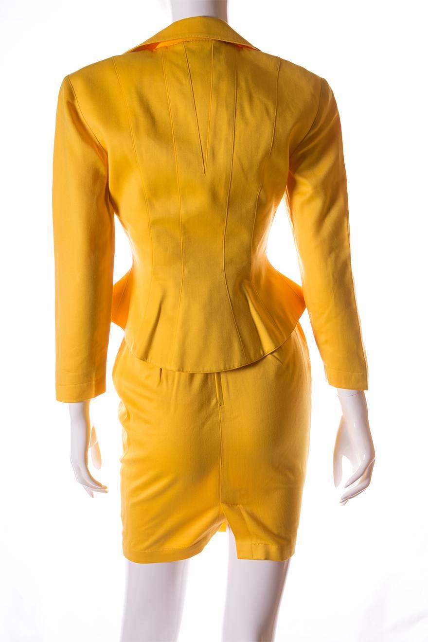 Women's or Men's Thierry Mugler Yellow Skirt Suit