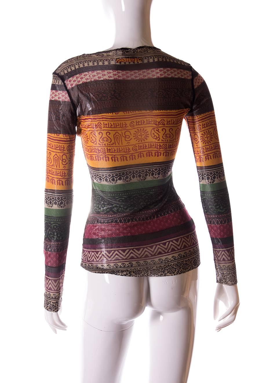 Jean Paul Gaultier Sheer Tribal Shirt In Excellent Condition In Brunswick West, Victoria