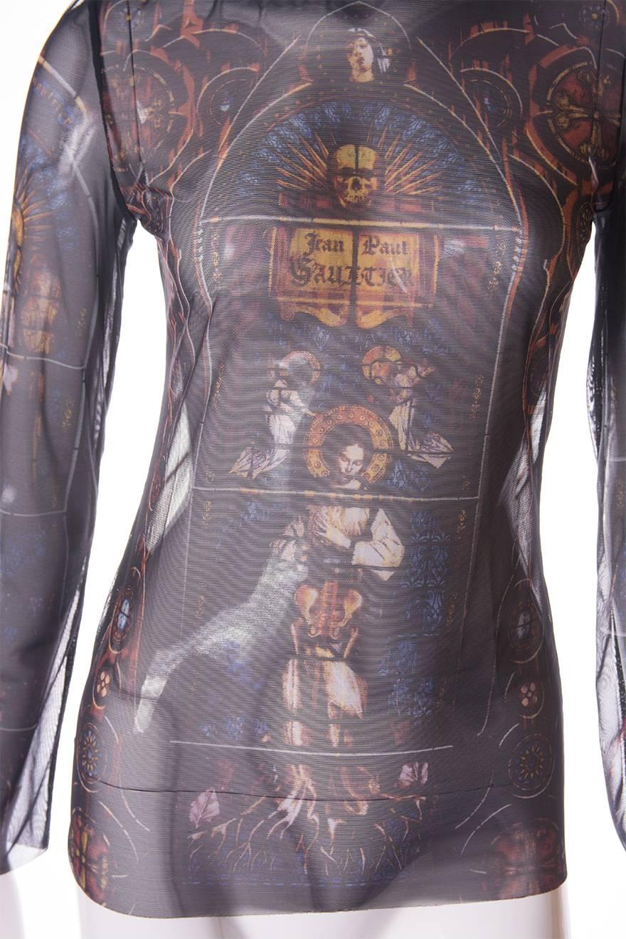 Jean Paul Gaultier Sheer Stained Glass Top In Excellent Condition In Brunswick West, Victoria