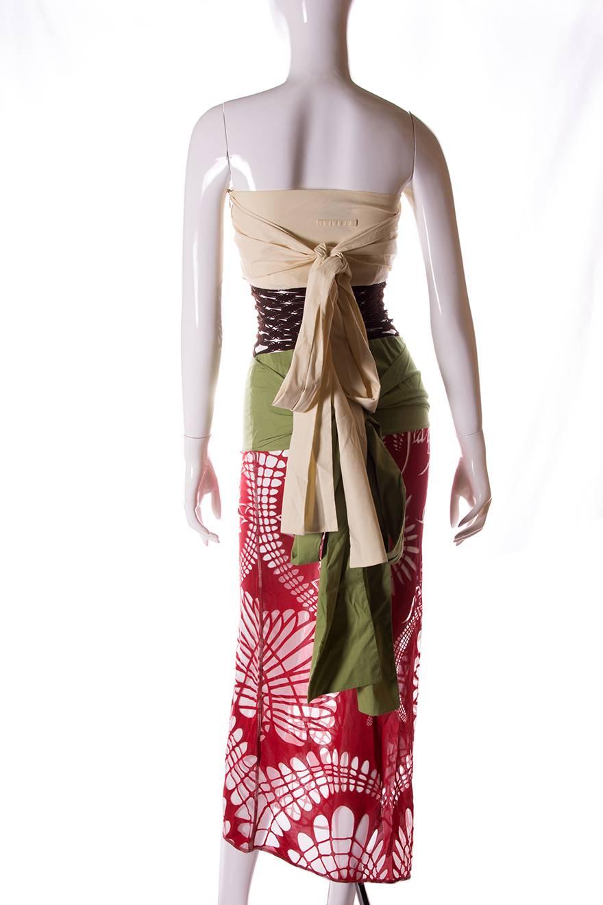 Brown Jean Paul Gaultier Obi Belt Dress For Sale