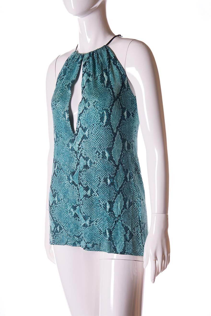 Tom Ford for Gucci S/S 2000 Keyhole Python Top In Excellent Condition For Sale In Brunswick West, Victoria