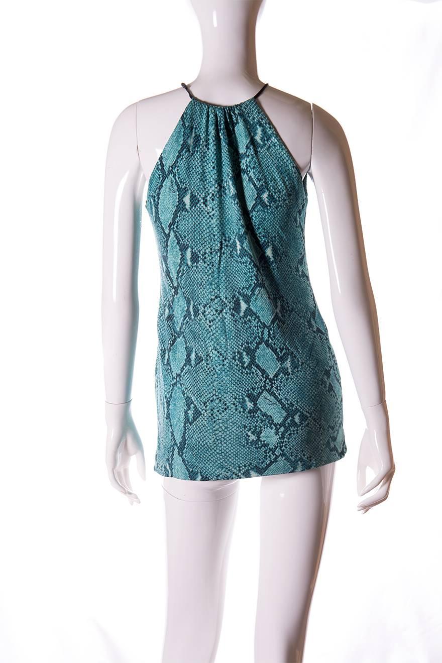 Blue Tom Ford for Gucci S/S 2000 Keyhole Python Top For Sale