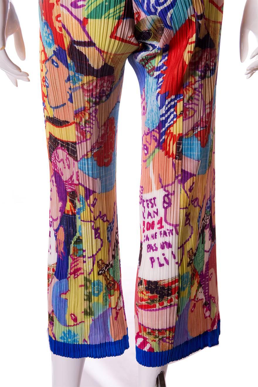 Issey Miyake Pleats Please Lovers Print Pants In Excellent Condition In Brunswick West, Victoria