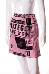 Moschino Couture 1983 Newspaper Print Skirt