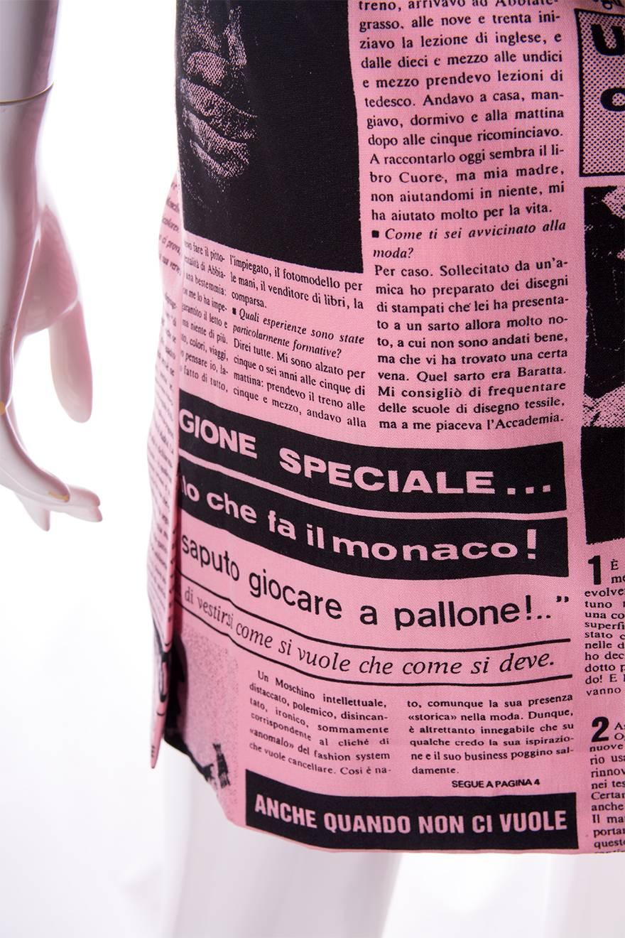 Moschino Couture 1983 Newspaper Print Skirt 2