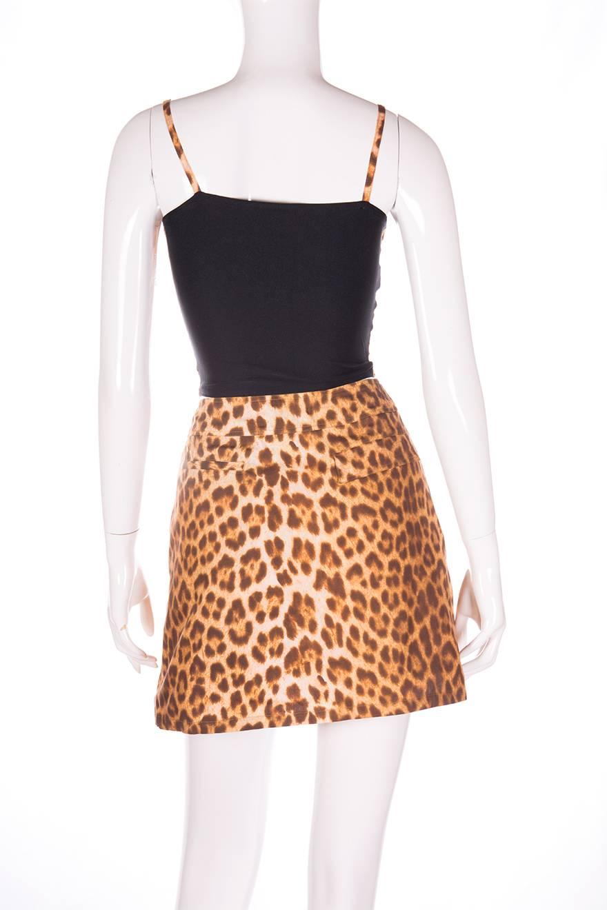 Women's Jean Paul Gaultier Leopard Print Bustier and Skirt Set