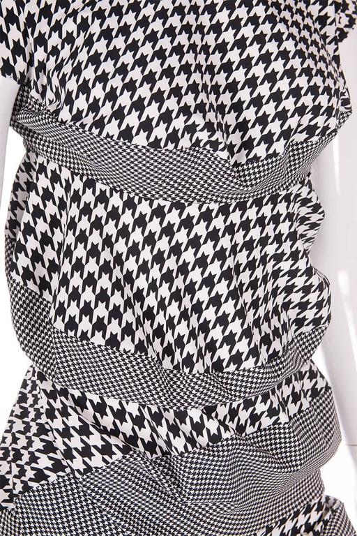 Tricot Comme des Garcons SS2001 houndstooth dress with blue and green mesh skirt