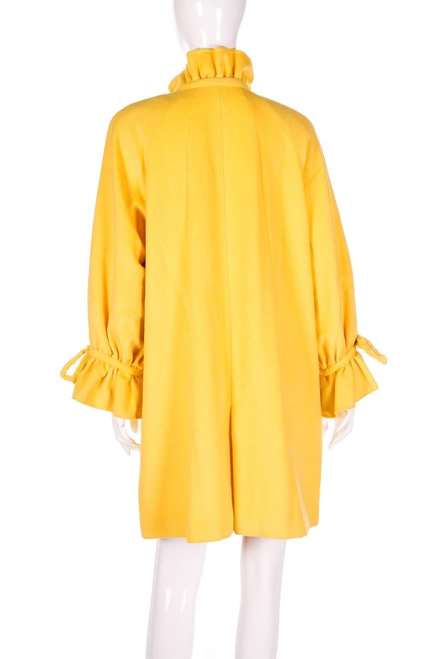 Karl Lagerfeld Bold Yellow Trapeze Coat For Sale 1