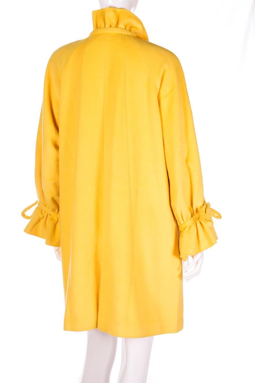 Women's Karl Lagerfeld Bold Yellow Trapeze Coat For Sale