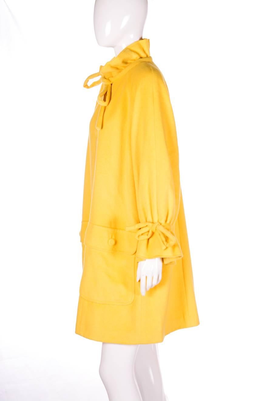 Karl Lagerfeld Bold Yellow Trapeze Coat In Excellent Condition For Sale In Brunswick West, Victoria
