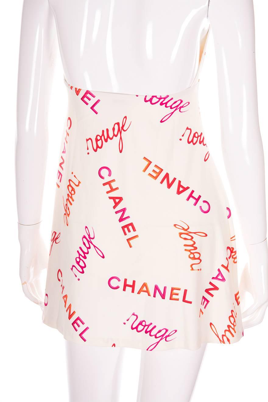 Women's Chanel 1990s Logo Print Halter Dress