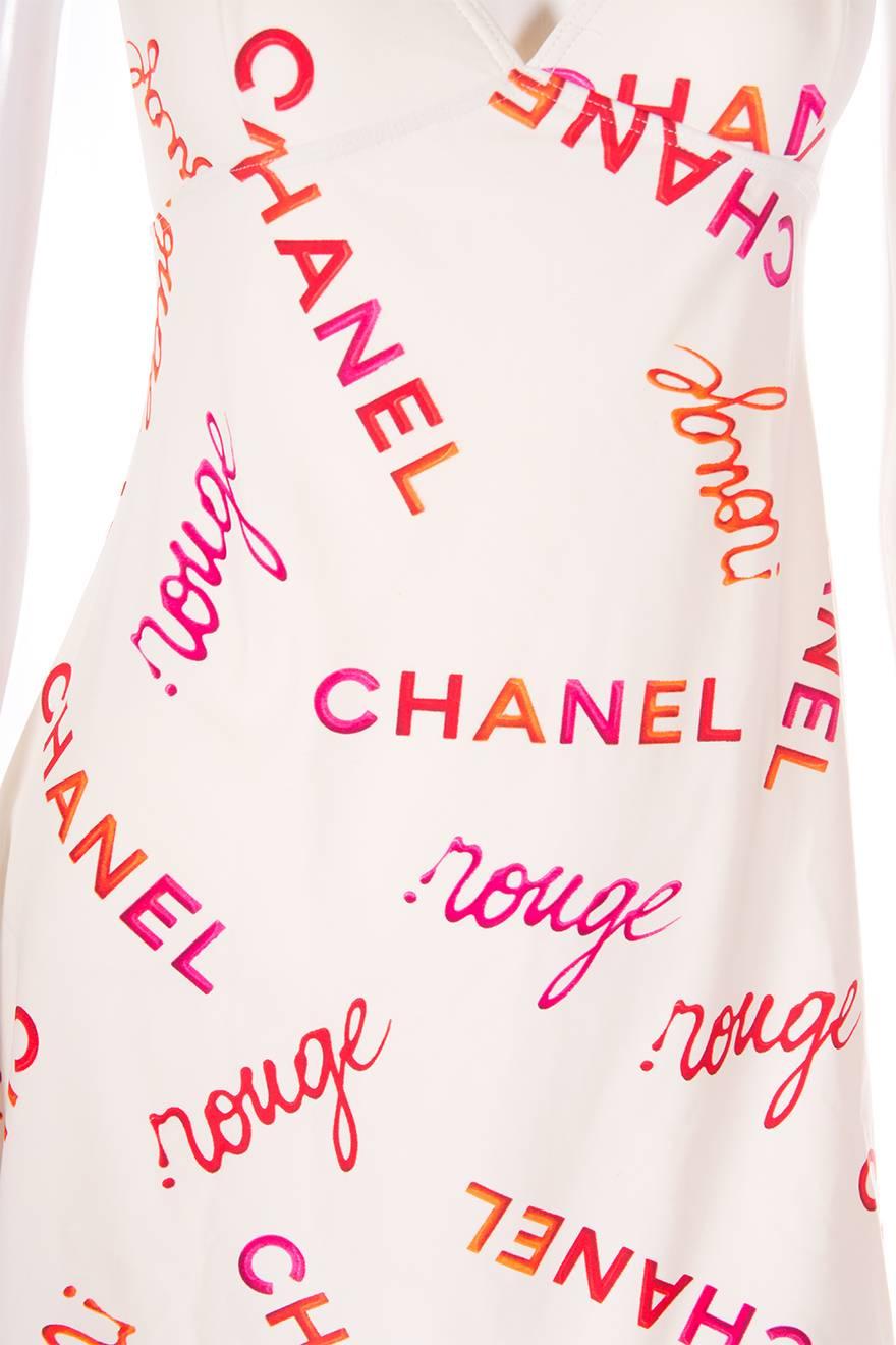 Chanel 1990s Logo Print Halter Dress 1