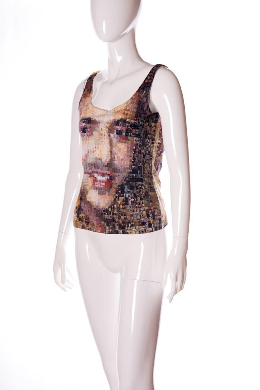 John Galliano Mosaic Print Tank Top In Excellent Condition For Sale In Brunswick West, Victoria