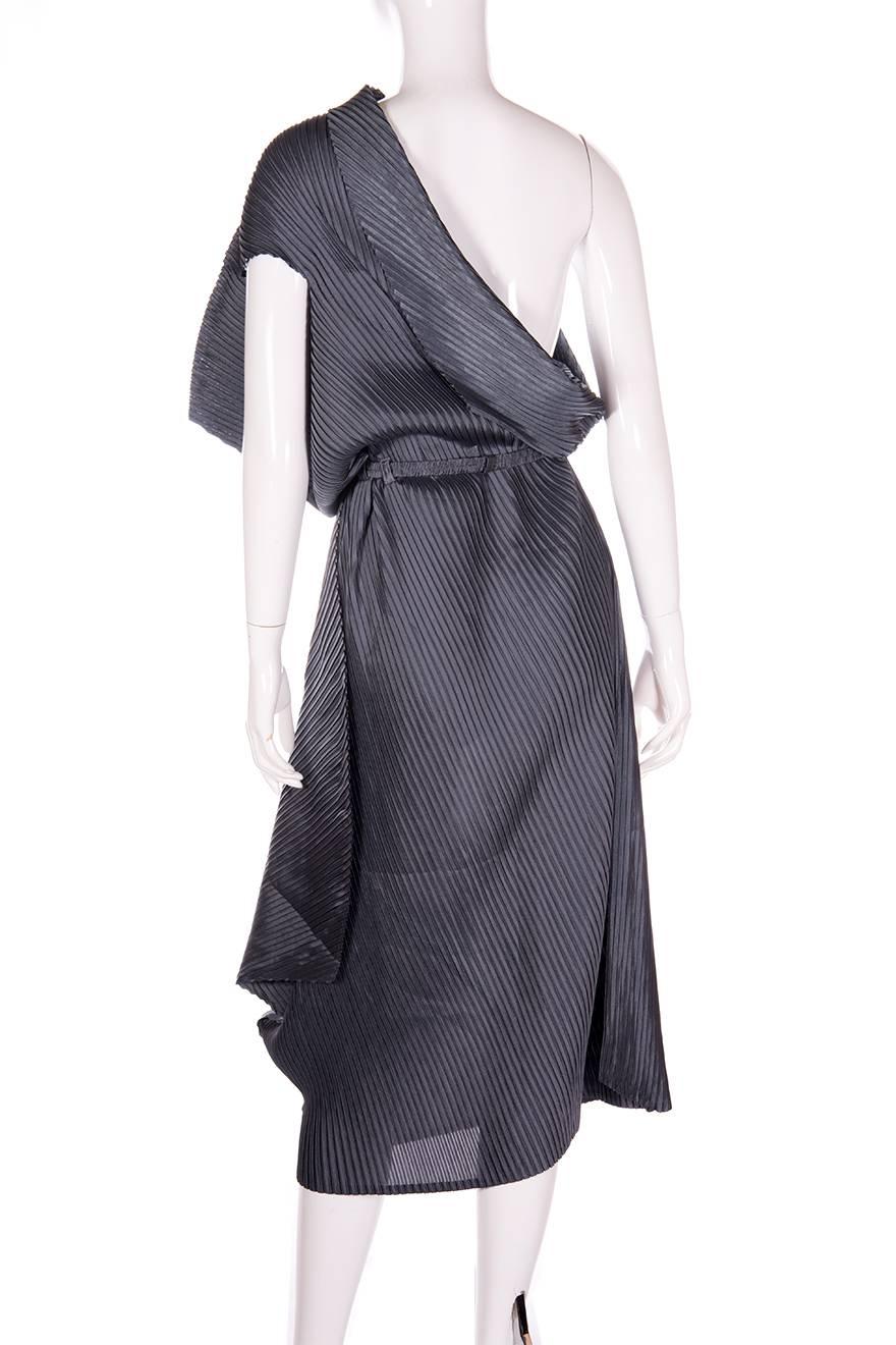 Issey Miyake Pleated One Shouldered Dress In Excellent Condition In Brunswick West, Victoria
