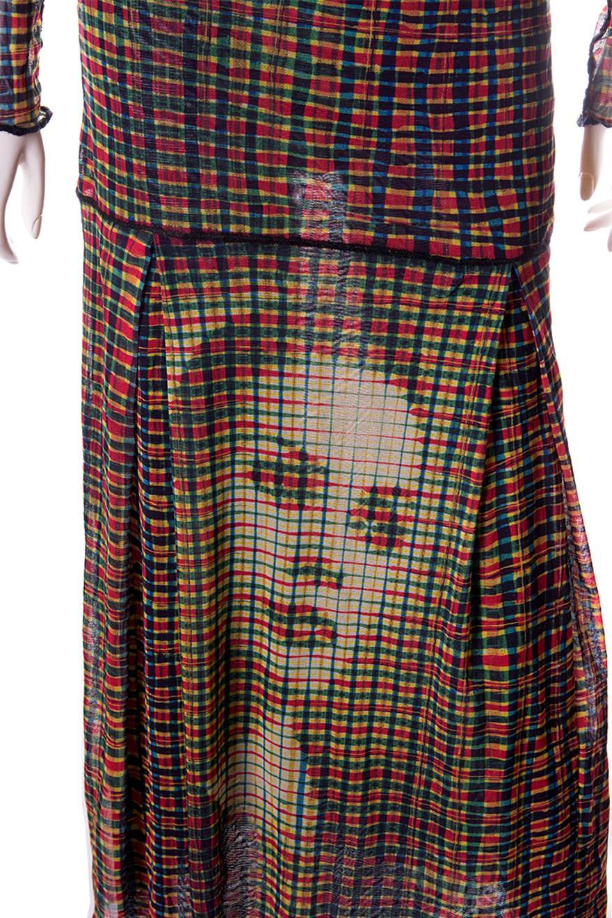 Jean Paul Gaultier Sheer Face Print Top and Skirt Set In Excellent Condition In Brunswick West, Victoria