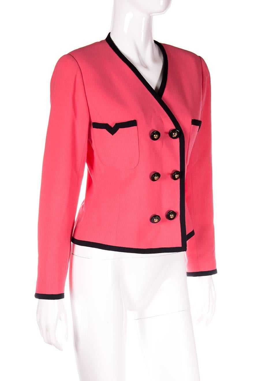 Pink Karl Lagerfeld 1980s Double Breasted Jacket